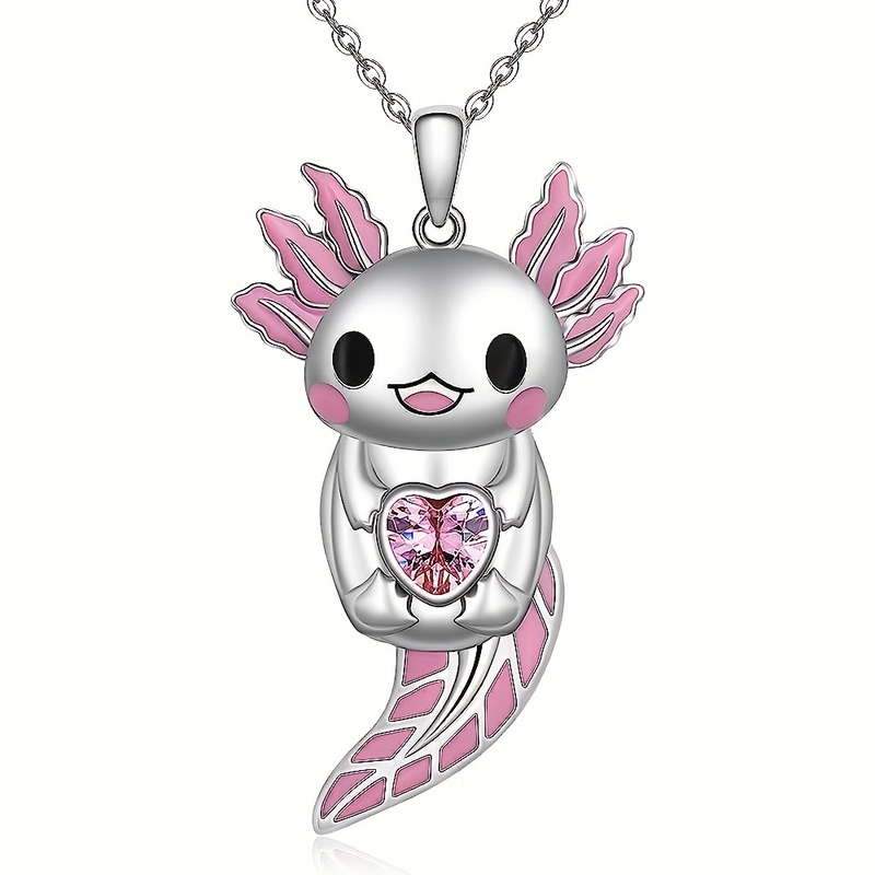 Women's Fashionable Axolotl Pendant Necklace, Holiday Gift